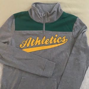 VS pink Oakland A’s baseball half zip sweatshirt